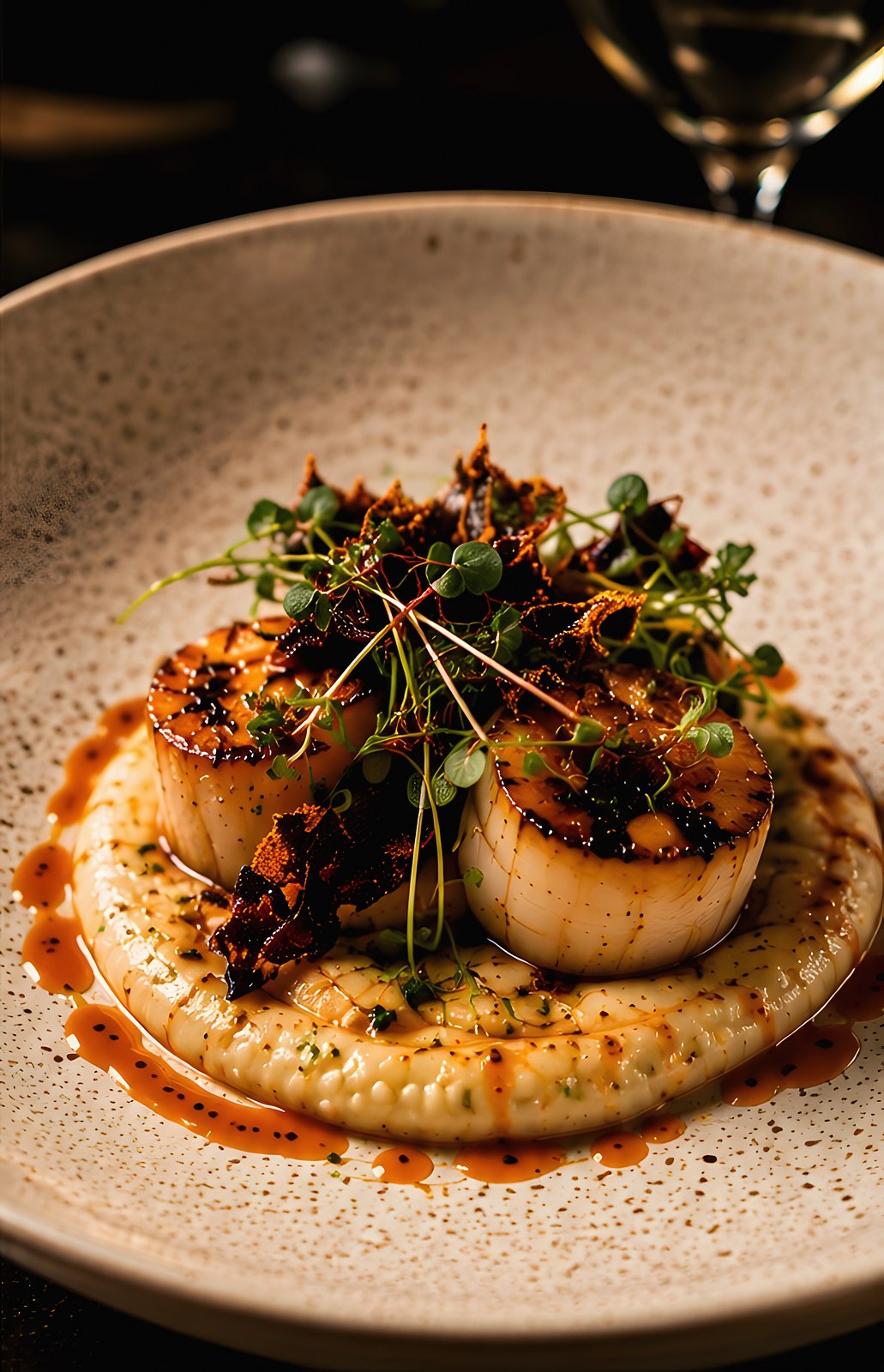 Seared scallops