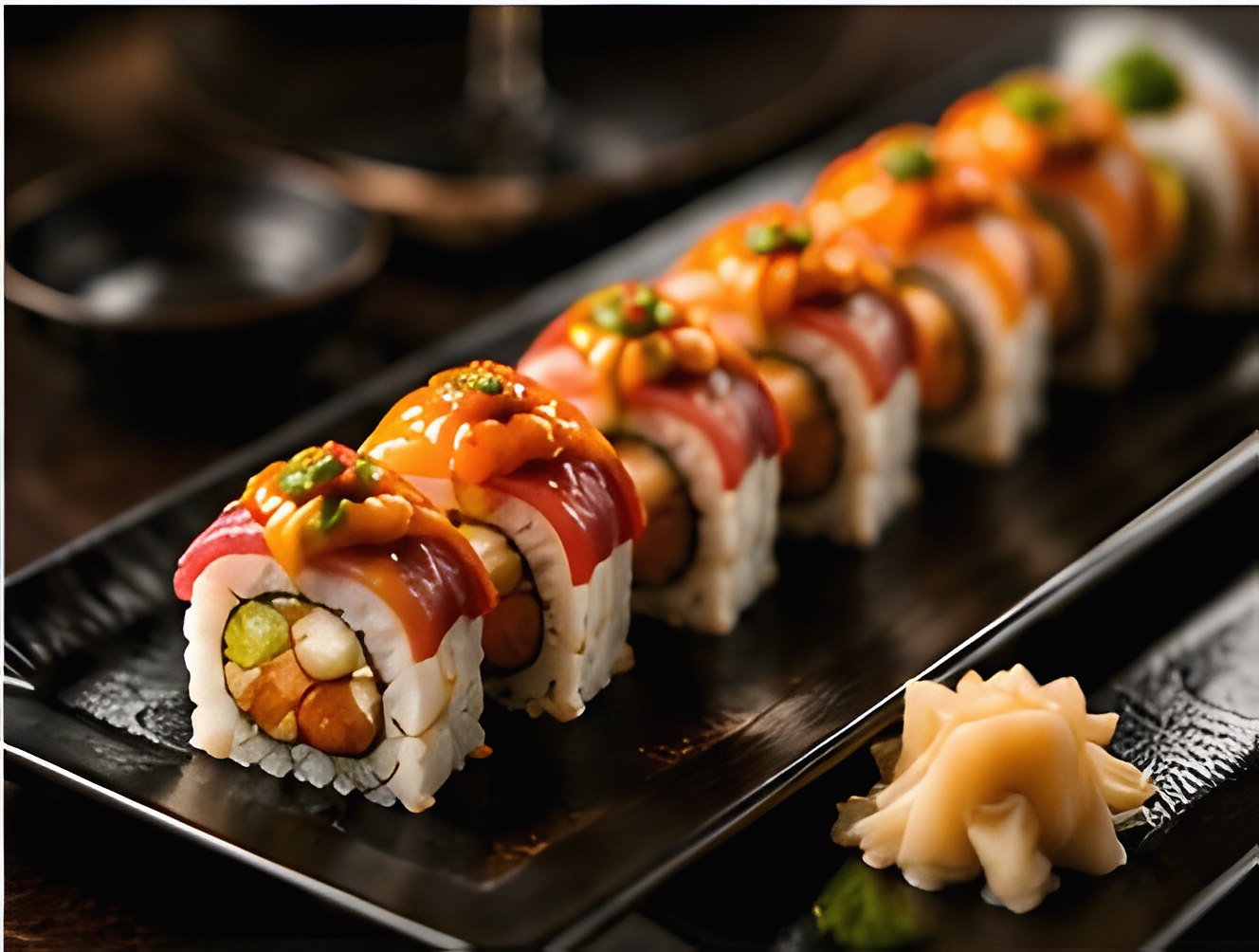 Rainbow sushi roll